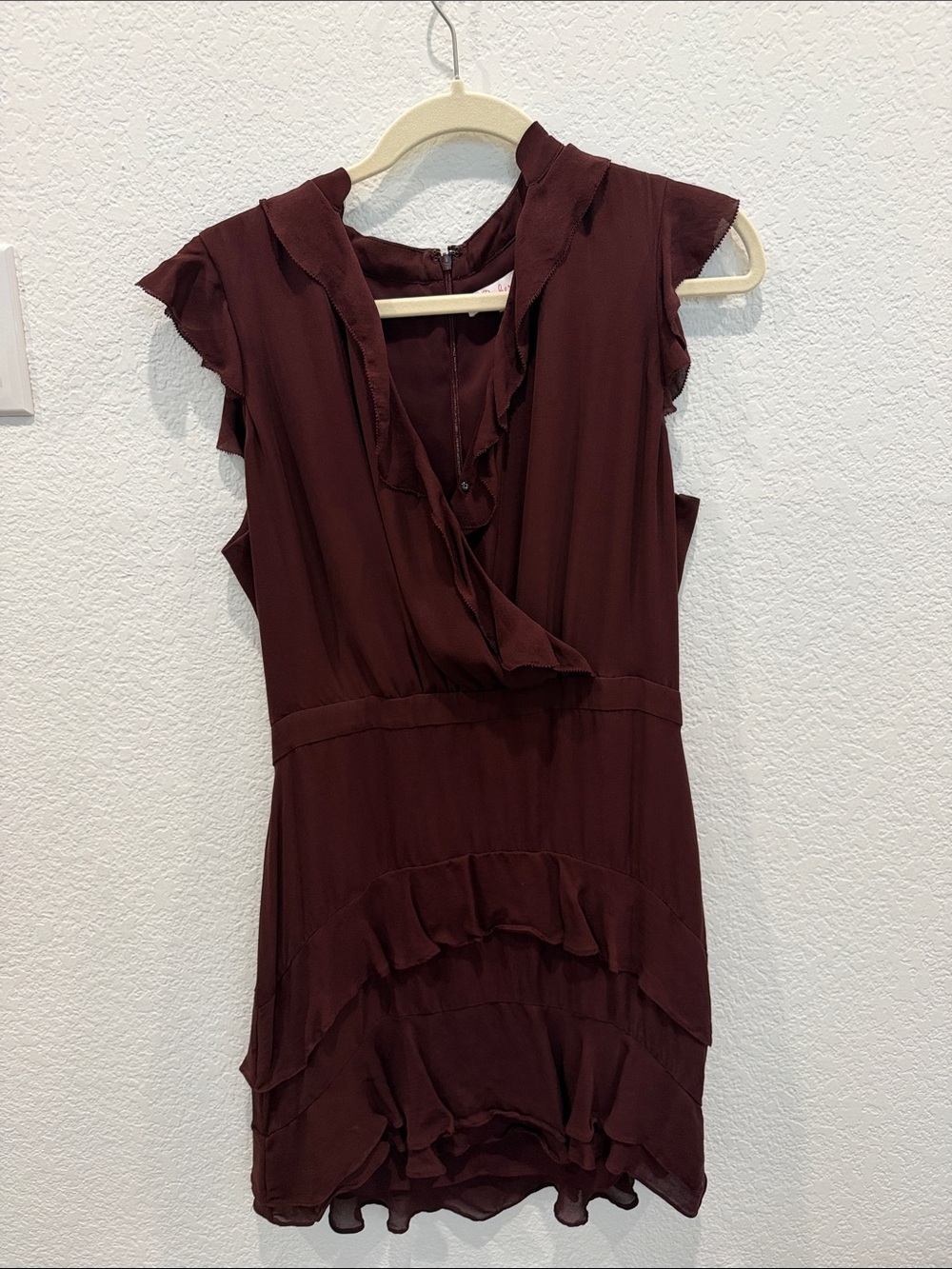 Parker Women’s Ruffled Burgundy/Plum Dress
